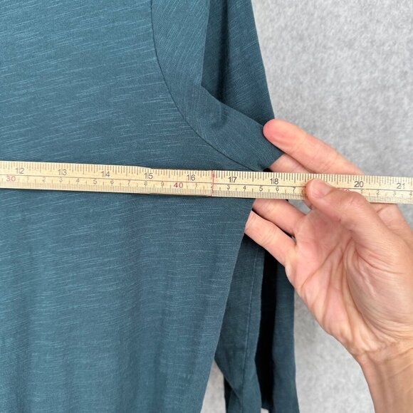 Pact Womens Relaxed Slub Tie Waist Dress Size XS Blue Pockets Casual Knee Length - Picture 10 of 11